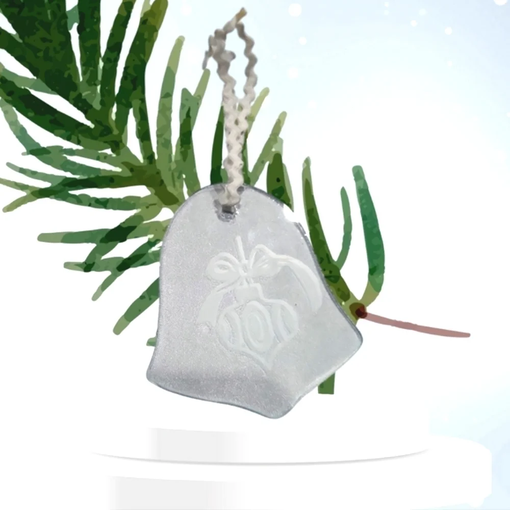 Crystal Bell Ornament Custom Engraved Clear Glass